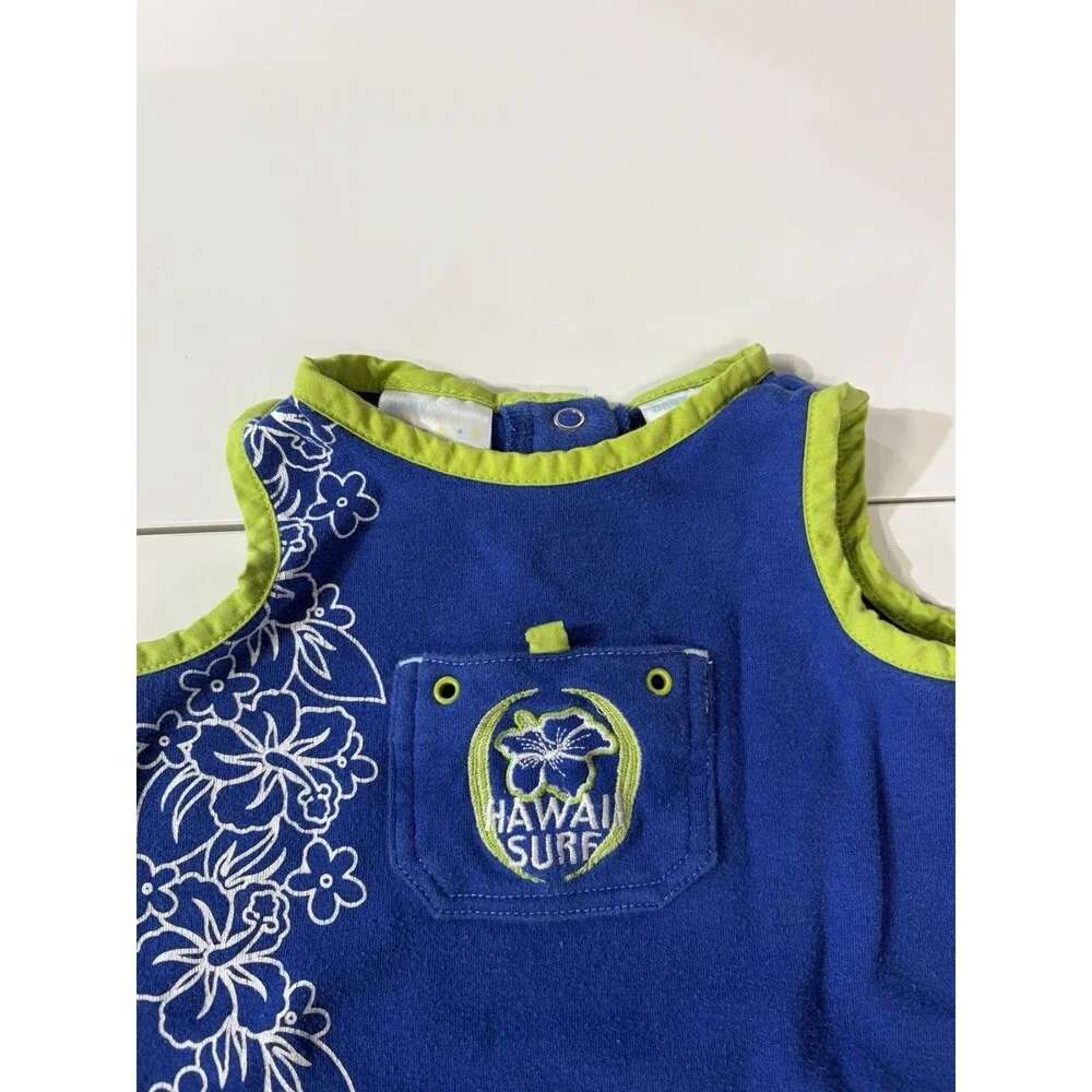 Hawaii Surf Floral Hawaiian Sleeveless Cotton One-Piece Romper 6-9 Months